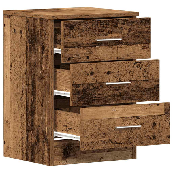 vidaXL Tables de chevet 2 pcs Aspect bois de récupération 38x35x55 cm Bois d'ingénierie