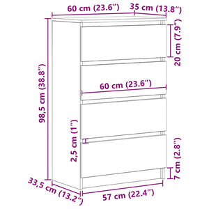 Sideboard Altholz-Optik 60 cm