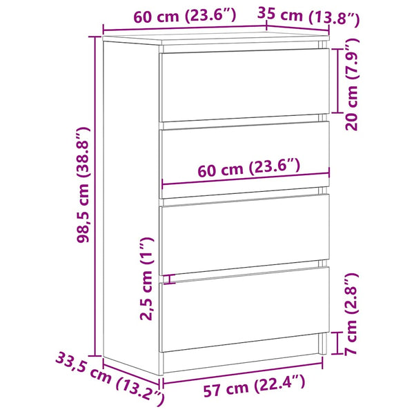 Sideboard Altholz-Optik 60 cm