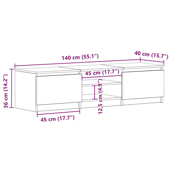 TV-Schrank Altholz-Optik, 140 cm