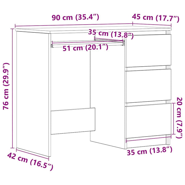 Schreibtisch Altholz-Optik 90 cm