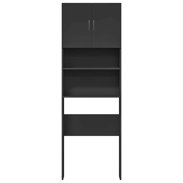 vidaXL Meuble haut de machine à laver noir 64x24x190 cm Bois d'ingénierie