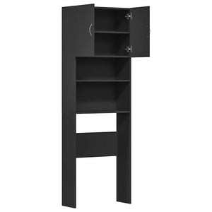 vidaXL Meuble haut de machine à laver noir 64x24x190 cm Bois d'ingénierie