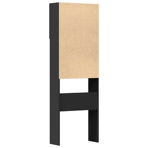 vidaXL Meuble haut de machine à laver noir 64x24x190 cm Bois d'ingénierie