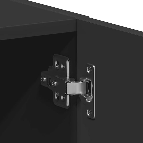 vidaXL Meuble haut de machine à laver noir 64x24x190 cm Bois d'ingénierie