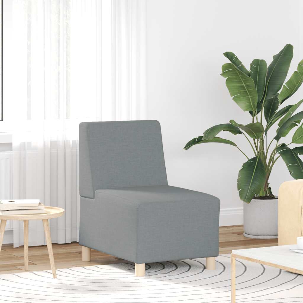 Modulares Sofa Hellgrau Stoff 55 cm