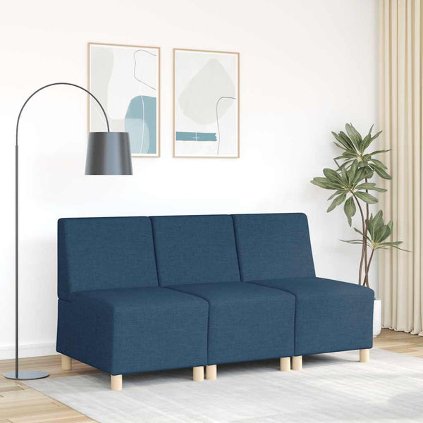 Blaues modulares Sofa ohne Armlehne