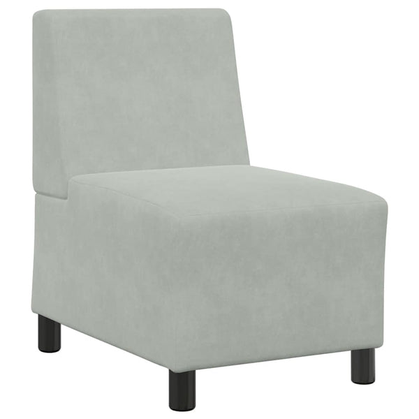 Modulares Sofa Hellgrau Samt 55 cm
