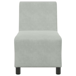 Modulares Sofa Hellgrau Samt 55 cm