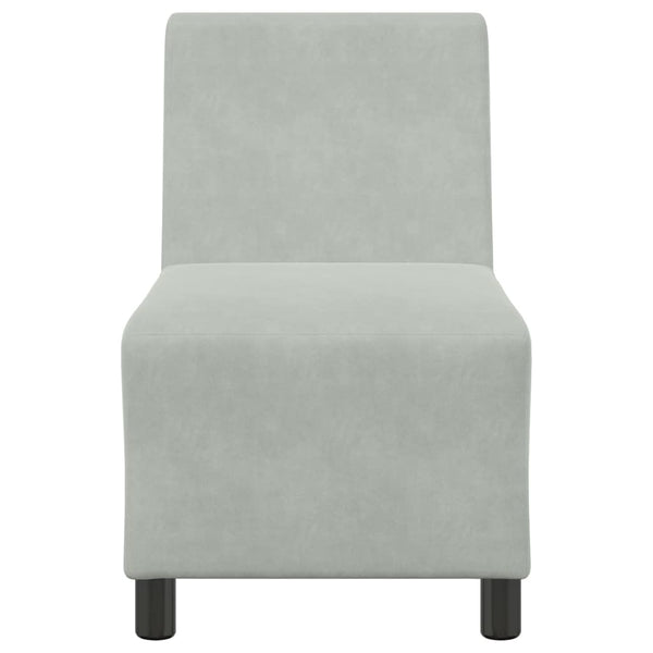 Modulares Sofa Hellgrau Samt 55 cm