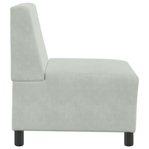 Modulares Sofa Hellgrau Samt 55 cm