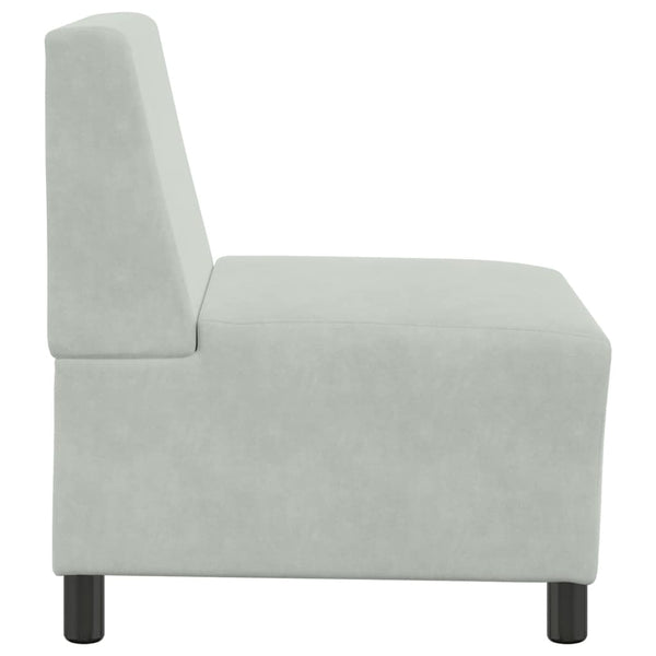 Modulares Sofa Hellgrau Samt 55 cm