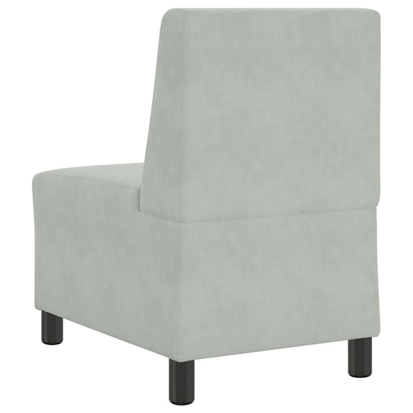 Modulares Sofa Hellgrau Samt 55 cm