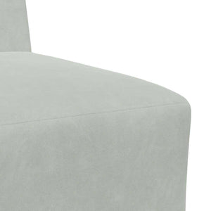Modulares Sofa Hellgrau Samt 55 cm