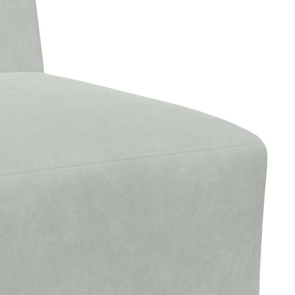 Modulares Sofa Hellgrau Samt 55 cm