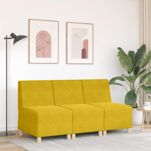 Modulares gelbes Samt Sofa, 55cm