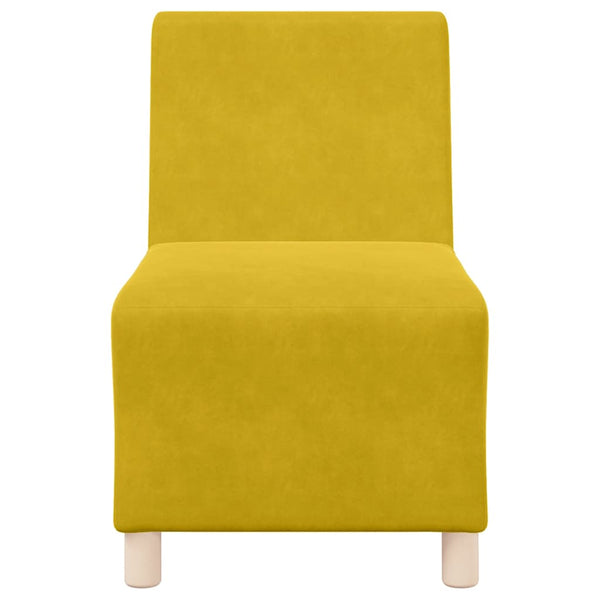 Modulares gelbes Samt Sofa, 55cm