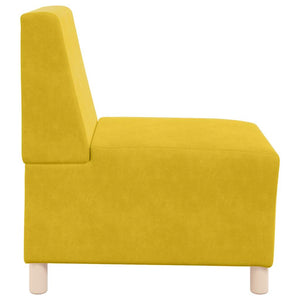 Modulares gelbes Samt Sofa, 55cm