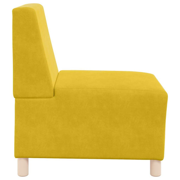 Modulares gelbes Samt Sofa, 55cm