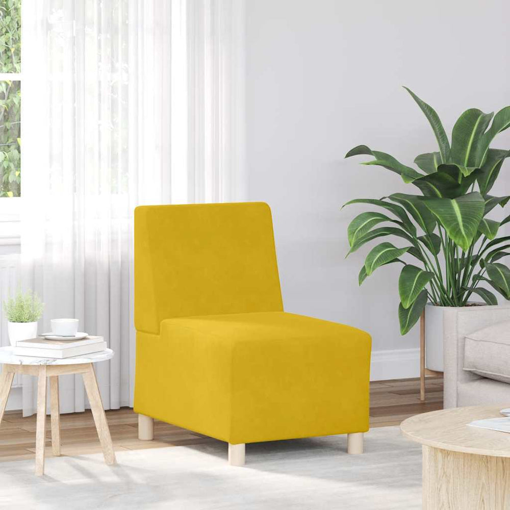 Modulares gelbes Samt Sofa, 55cm