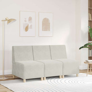 vidaXL Canapé modulable sans accoudoirs Crème 55 cm Velours