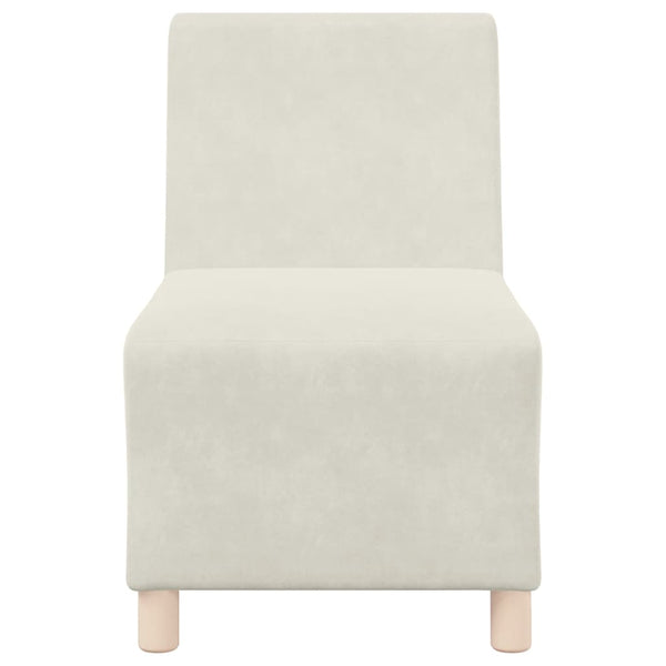 vidaXL Canapé modulable sans accoudoirs Crème 55 cm Velours