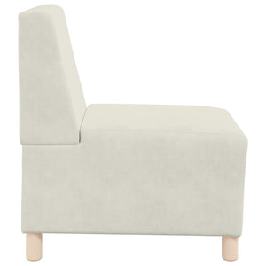 vidaXL Canapé modulable sans accoudoirs Crème 55 cm Velours
