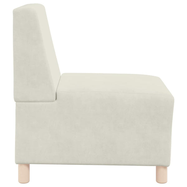 vidaXL Canapé modulable sans accoudoirs Crème 55 cm Velours