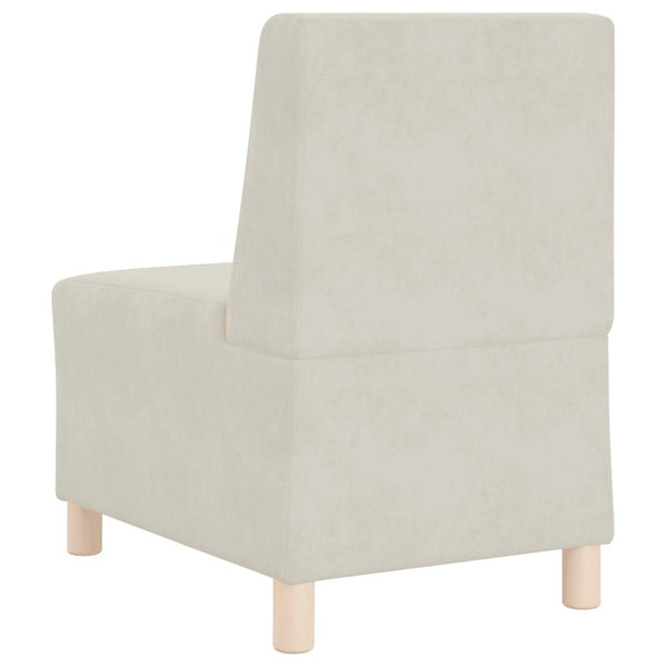 vidaXL Canapé modulable sans accoudoirs Crème 55 cm Velours