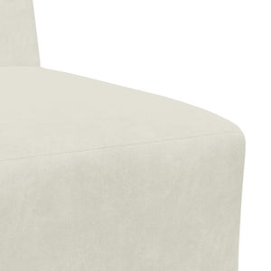 vidaXL Canapé modulable sans accoudoirs Crème 55 cm Velours