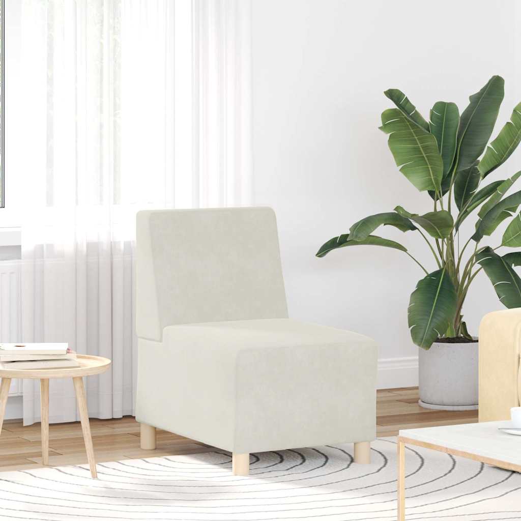 vidaXL Canapé modulable sans accoudoirs Crème 55 cm Velours