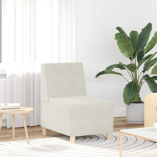vidaXL Canapé modulable sans accoudoirs Crème 55 cm Velours