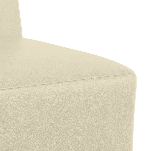 Modulares Armfreies Sofa Creme Kunstleder