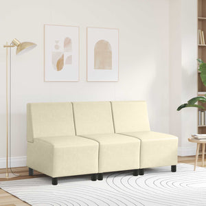 Modulares Armfreies Sofa Creme Kunstleder