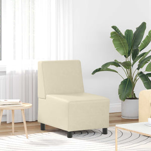 Modulares Armfreies Sofa Creme Kunstleder