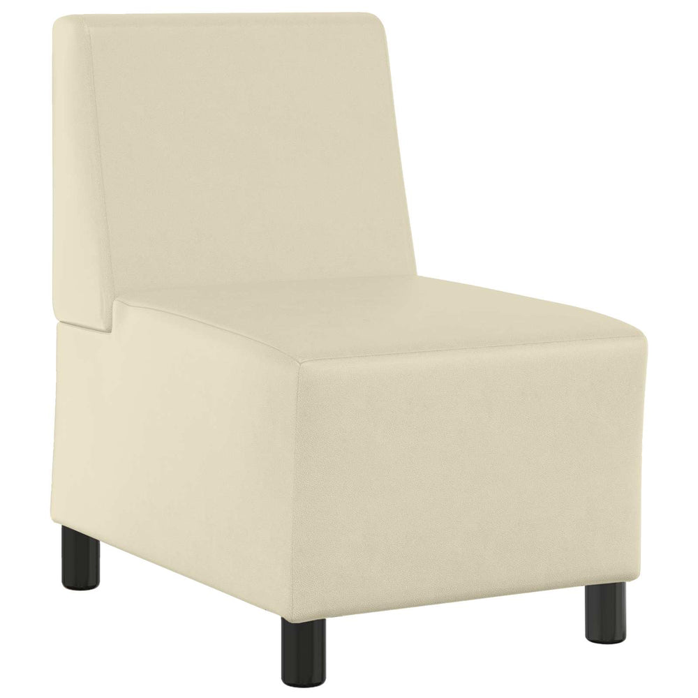 Modulares Armfreies Sofa Creme Kunstleder
