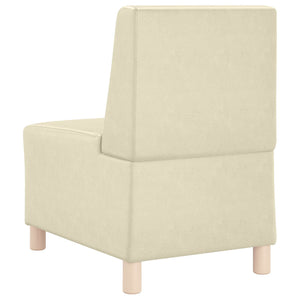 Modulares Armfreies Sofa Creme Kunstleder