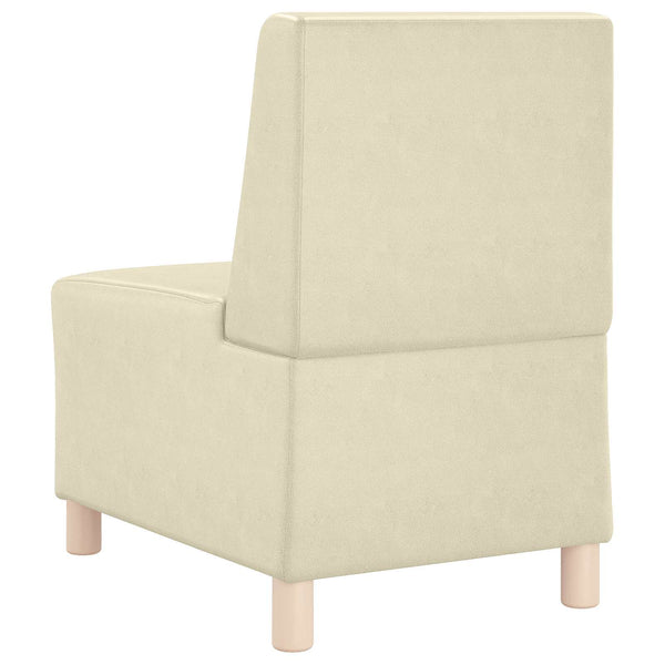Modulares Armfreies Sofa Creme Kunstleder