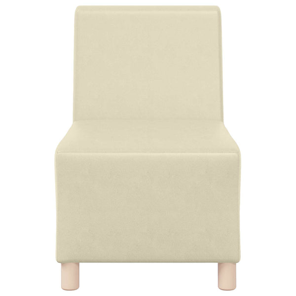 Modulares Armfreies Sofa Creme Kunstleder