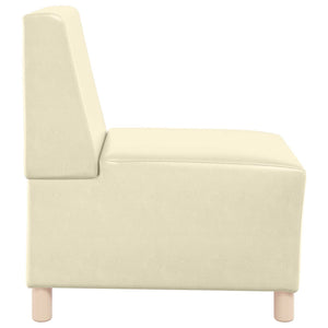 Modulares Armfreies Sofa Creme Kunstleder