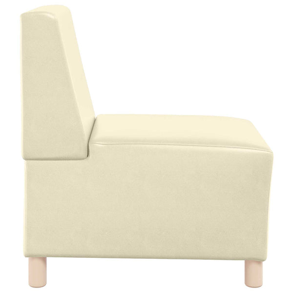 Modulares Armfreies Sofa Creme Kunstleder