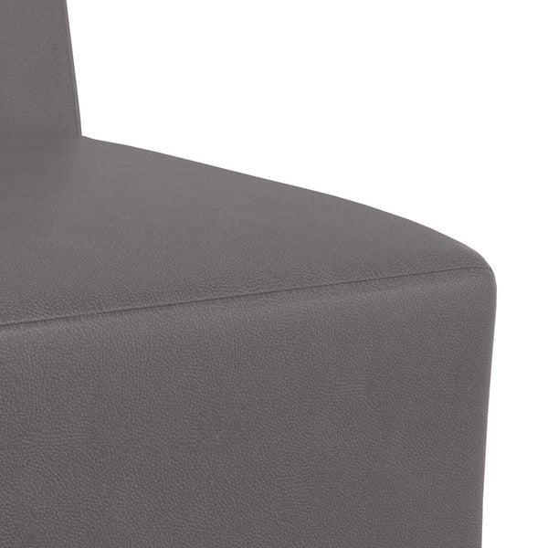Modulares Armfreies Sofa Grau Kunstleder