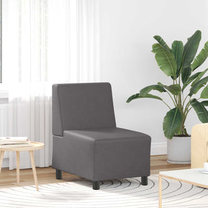 Modulares Armfreies Sofa Grau Kunstleder