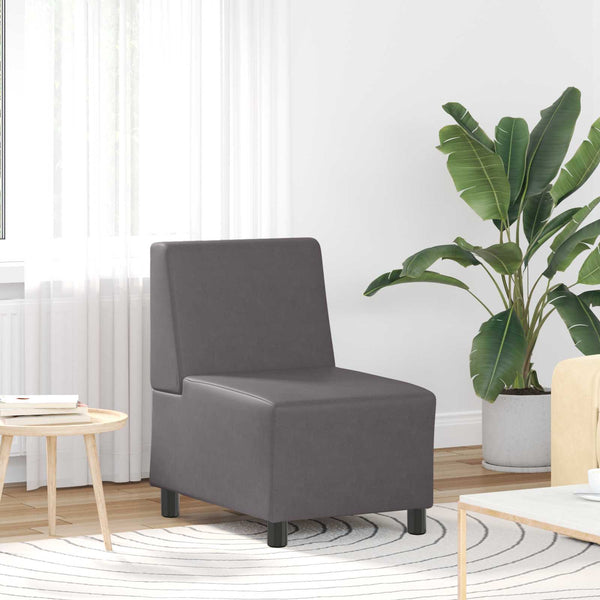 Modulares Armfreies Sofa Grau Kunstleder