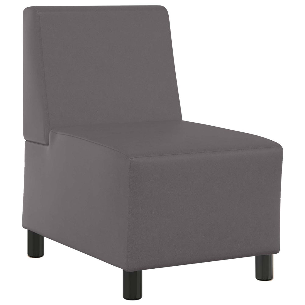 Modulares Armfreies Sofa Grau Kunstleder