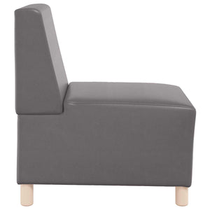 Modulares Armfreies Sofa Grau Kunstleder