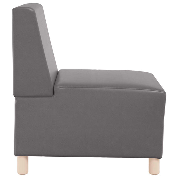 Modulares Armfreies Sofa Grau Kunstleder