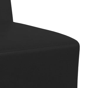 Modulares, Armfreies Sofa, Schwarz Kunstleder