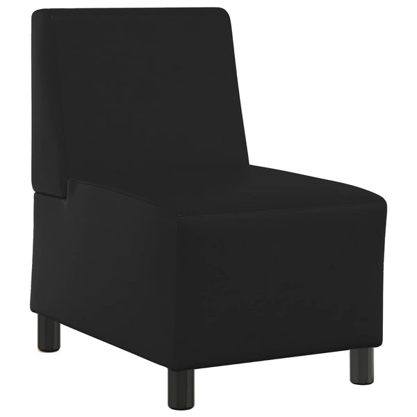 Modulares, Armfreies Sofa, Schwarz Kunstleder