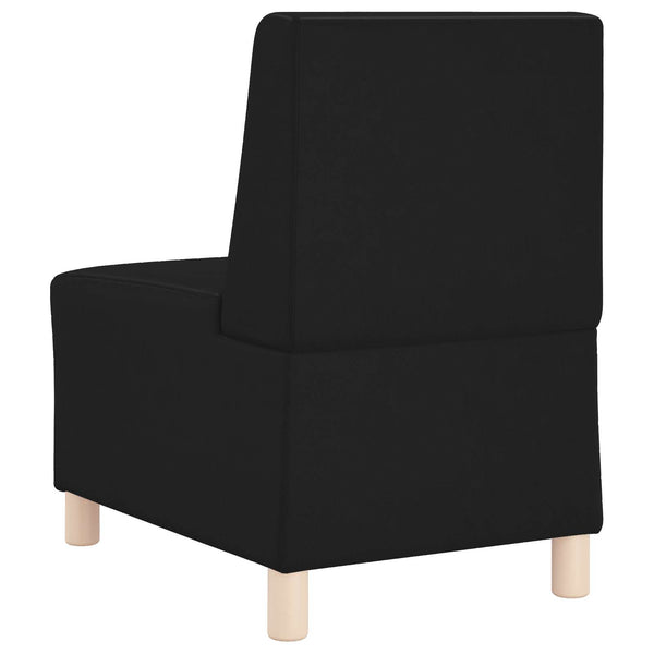 Modulares, Armfreies Sofa, Schwarz Kunstleder